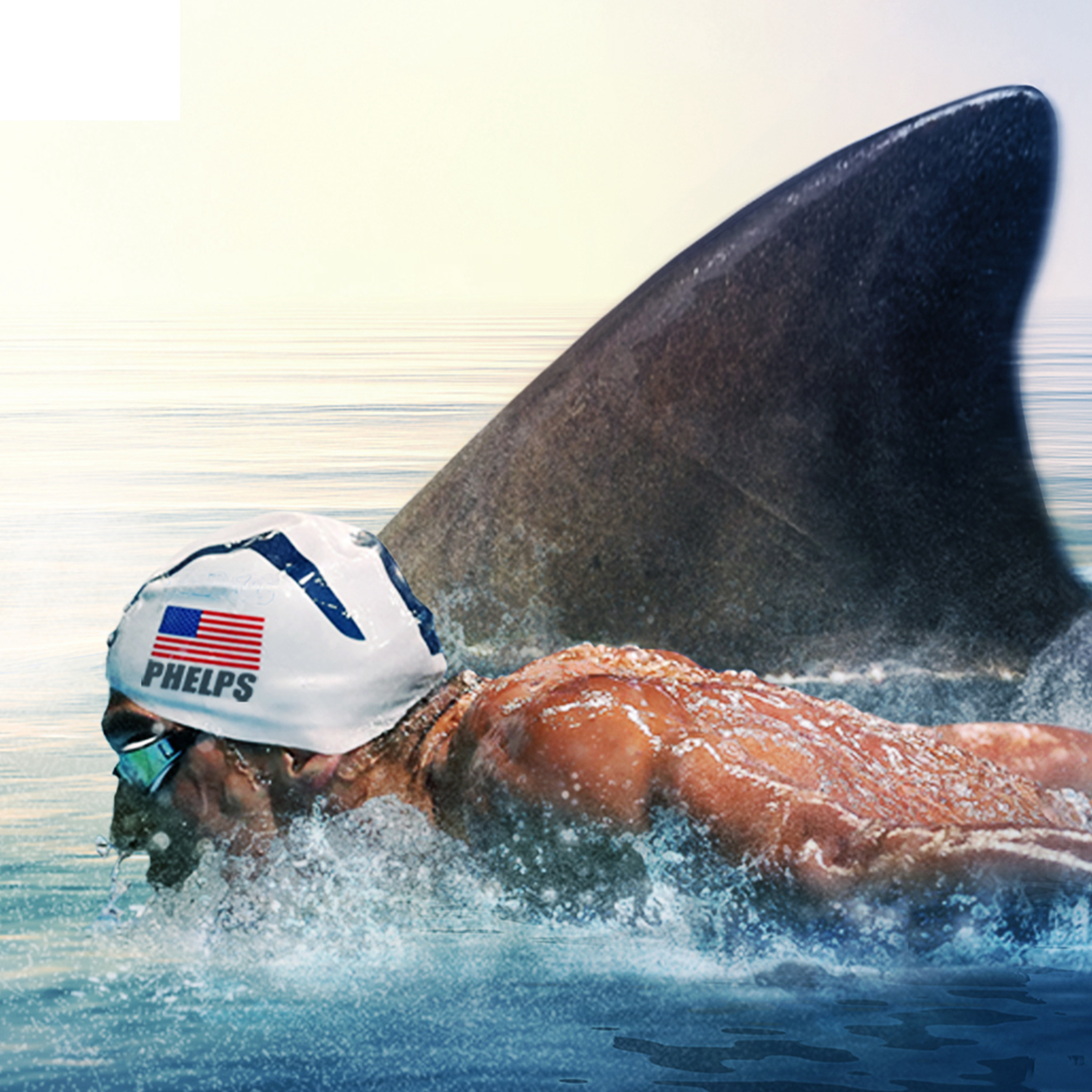 T-shirt Michael Phelps Vs Shark Week Discovery Channel - Gris Blanc - Taille S - Neuf Sans Étiquettes